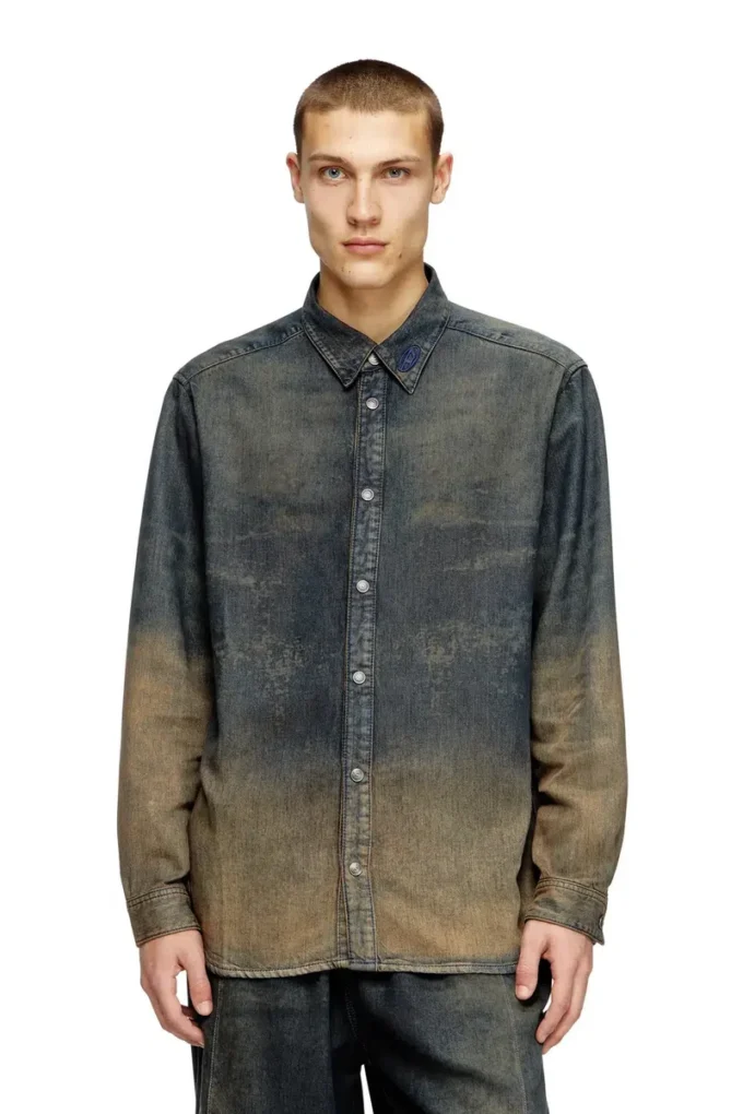 d-simply-s8 Chemise en denim fluide dégradé
