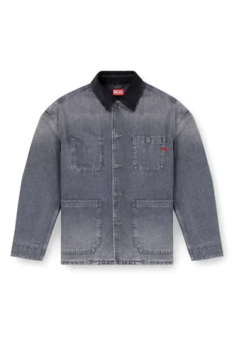 d-stack-u-l Veste en denim style utilitaire avec col contrasté