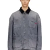 d-stack-u-l Veste en denim style utilitaire avec col contrasté
