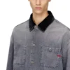 d-stack-u-l Veste en denim style utilitaire avec col contrasté
