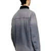 d-stack-u-l Veste en denim style utilitaire avec col contrasté