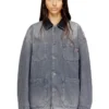 d-stack-u-l Veste en denim style utilitaire avec col contrasté