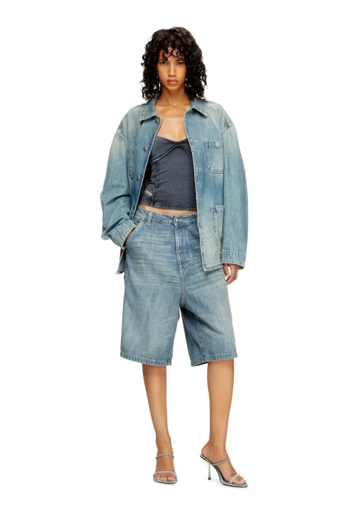 d-stack-u Veste en denim style utilitaire