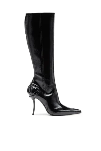 d-ten&half hb Bottes D-Ten&Half-Glossy à hauteur du genou avec talon incurvé