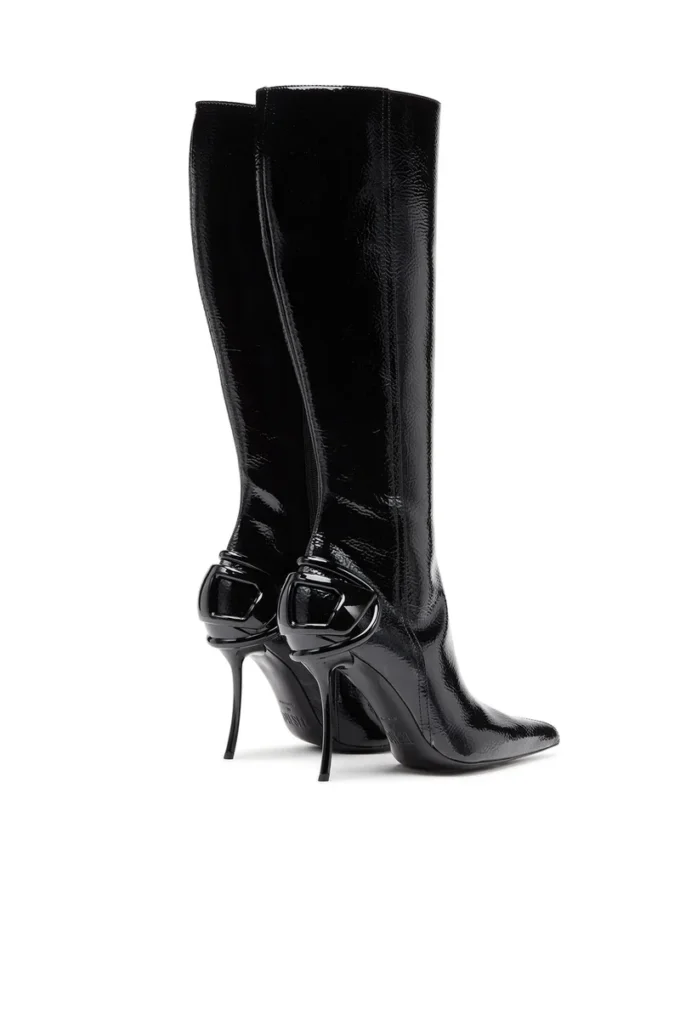 d-ten&half hb Bottes D-Ten&Half-Glossy à hauteur du genou avec talon incurvé