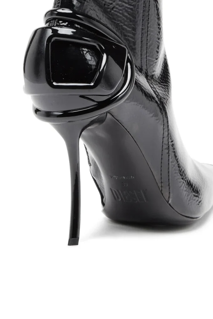 d-ten&half hb Bottes D-Ten&Half-Glossy à hauteur du genou avec talon incurvé