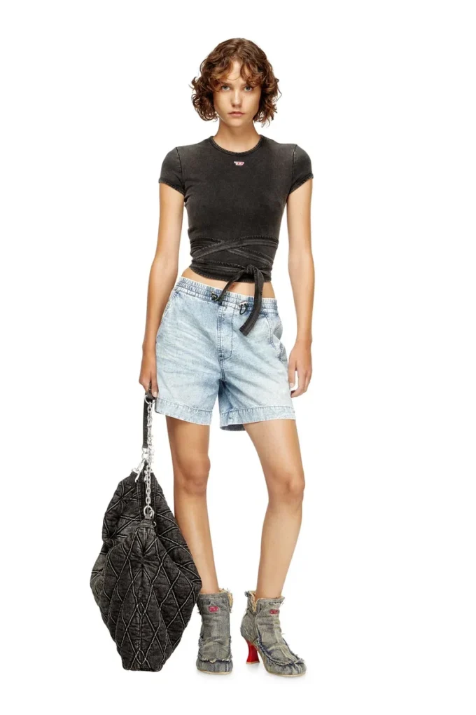 d-tenni-s Short en denim marbré