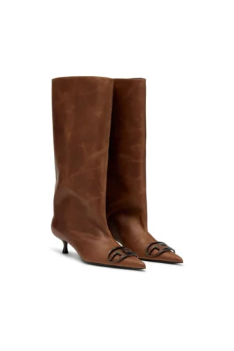 d-venus 40 kb tube Bottes D-Venus à hauteur du genou en cuir huilé