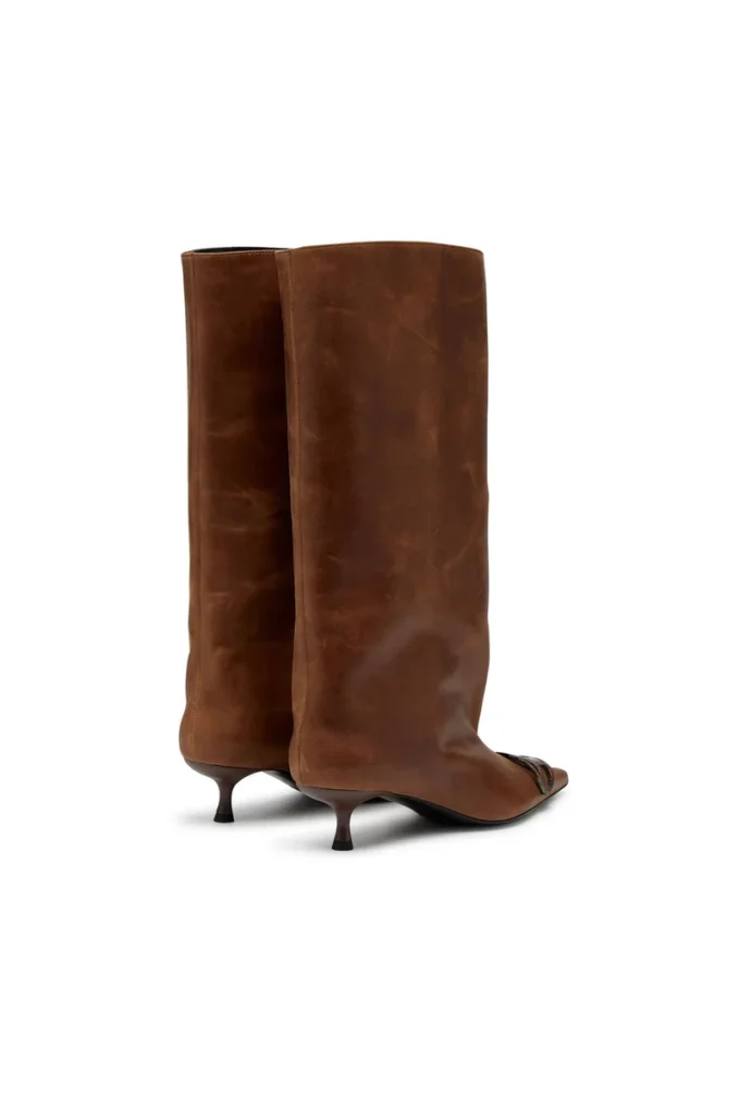 d-venus 40 kb tube Bottes D-Venus à hauteur du genou en cuir huilé