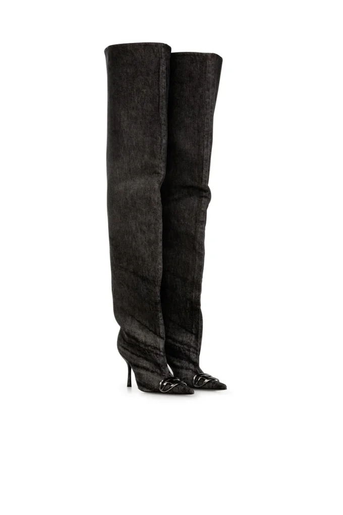 d-venus 90 otk boot Bottes D-Venus-Over-the-knee en denim enduit