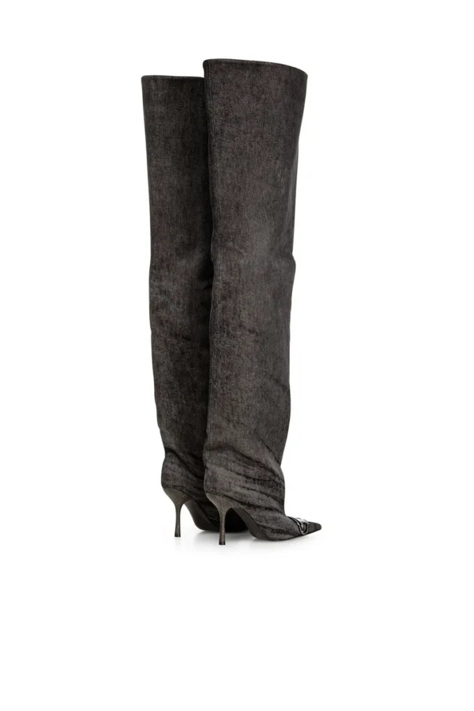 d-venus 90 otk boot Bottes D-Venus-Over-the-knee en denim enduit