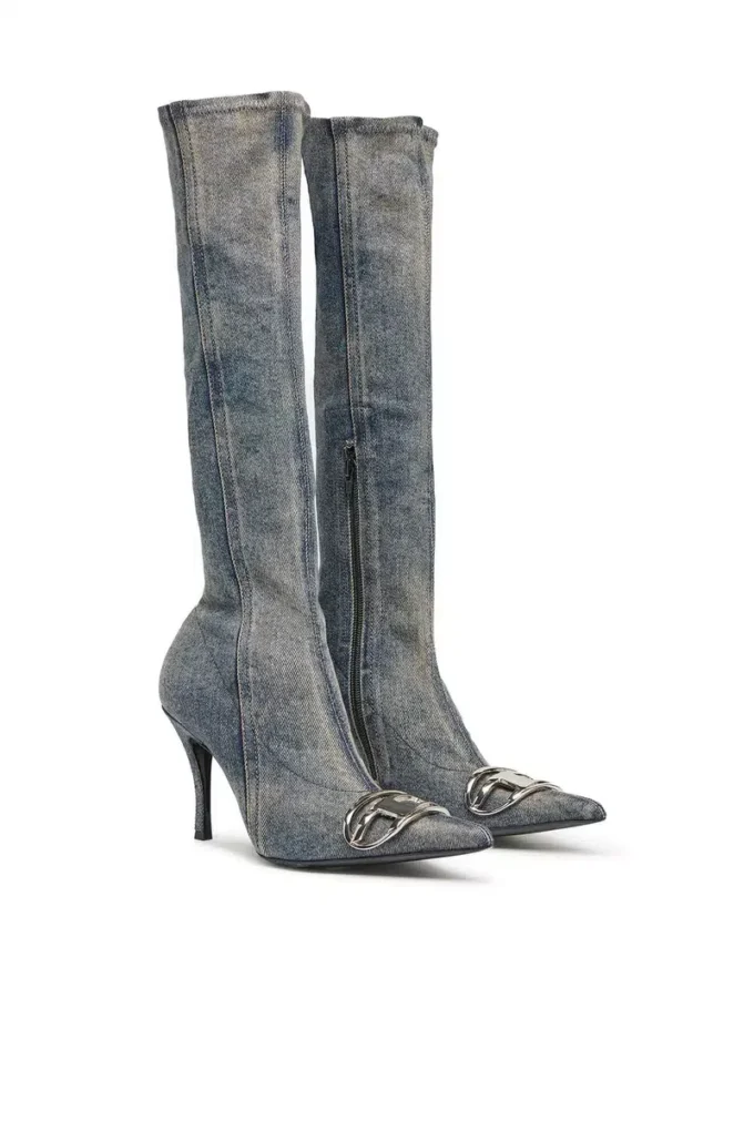 d-venus kb d D-Venus – Bottes en denim avec plaque logo