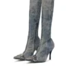 d-venus kb d D-Venus – Bottes en denim avec plaque logo