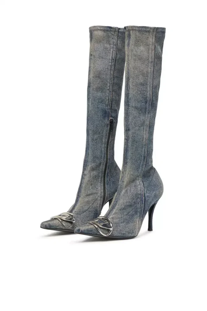 d-venus kb d D-Venus – Bottes en denim avec plaque logo