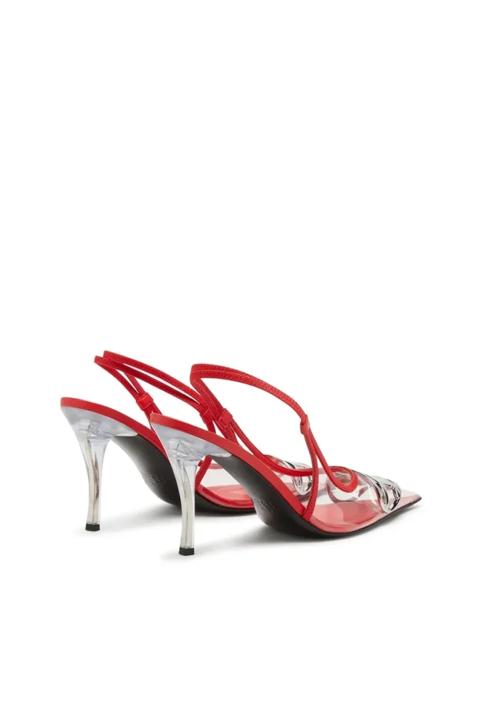 d-venus sb Escarpins à bride arrière transparents D-Venus-Leather-trim