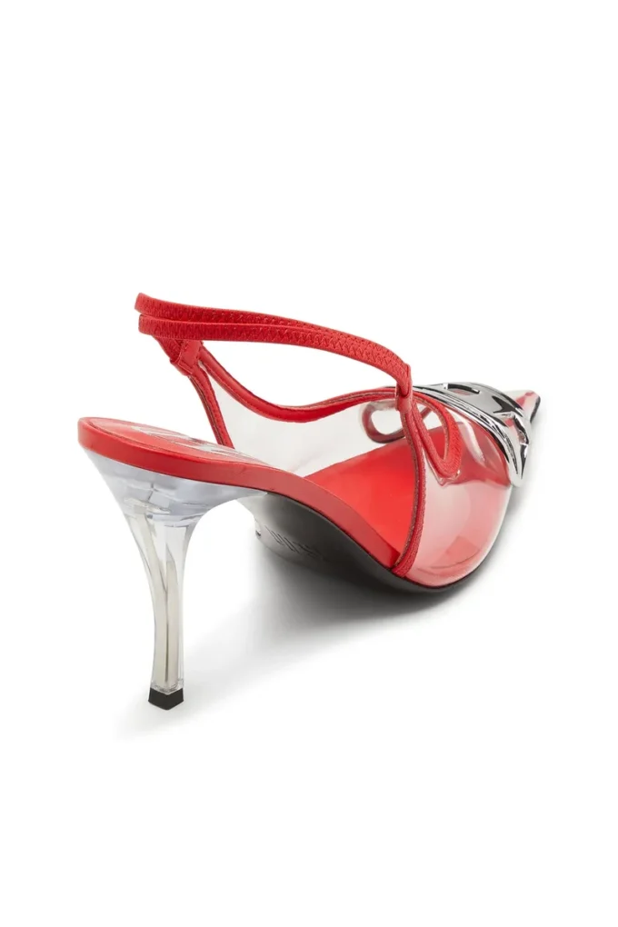 d-venus sb Escarpins à bride arrière transparents D-Venus-Leather-trim