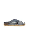 d-woodstock cross Sandales D-Woodstock-Crossover en denim effiloché