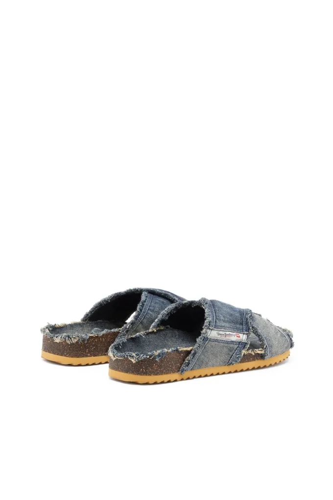 d-woodstock cross Sandales D-Woodstock-Crossover en denim effiloché