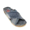 d-woodstock cross Sandales D-Woodstock-Crossover en denim effiloché