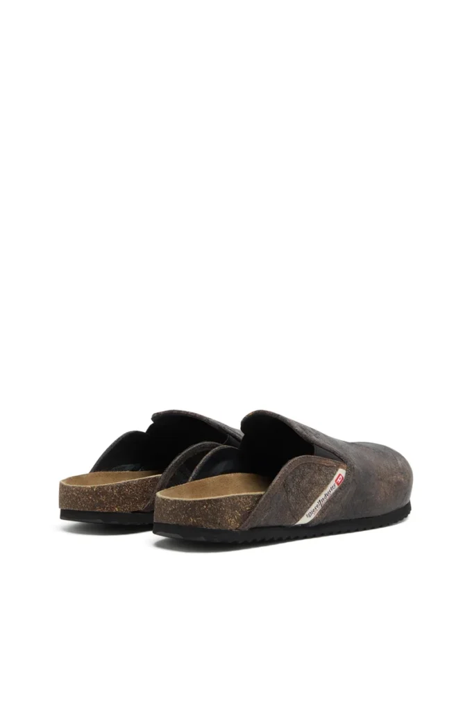 d-woodstock slip-on Mules D-Woodstock en daim effet craquelé