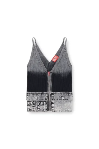 Débardeur en maille m-melly avec poches cargo en denim
