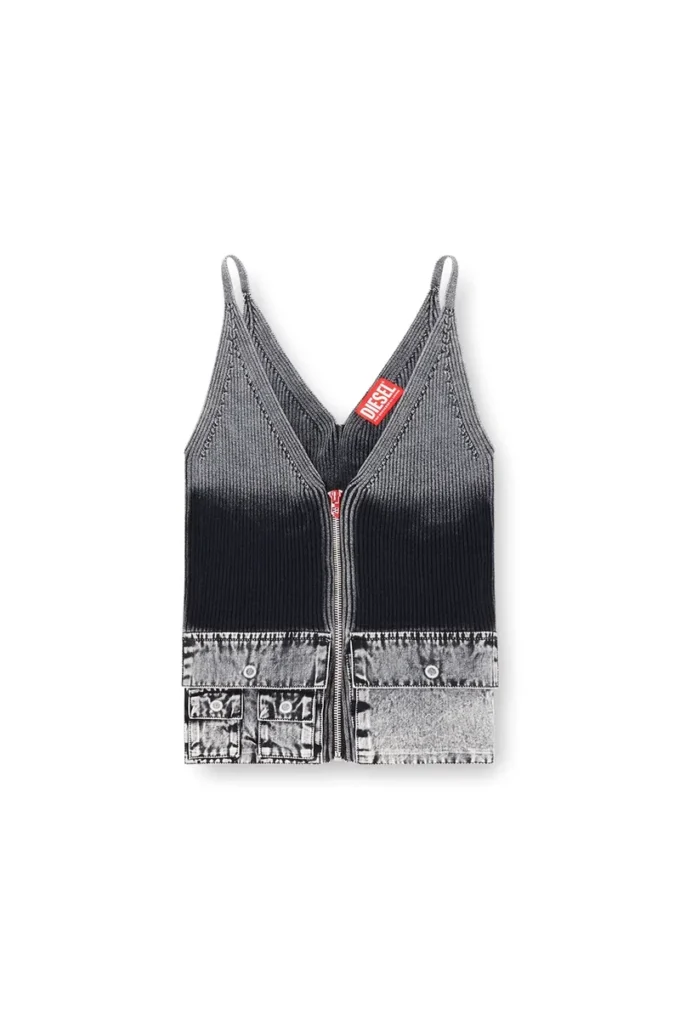 Débardeur en maille m-melly avec poches cargo en denim