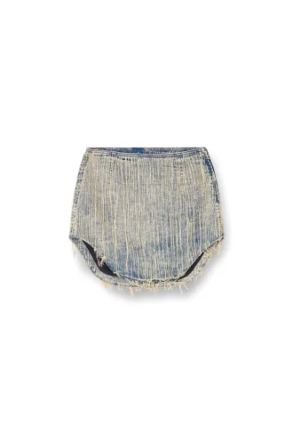 de-ada-s Mini-jupe en denim avec détails à bords francs