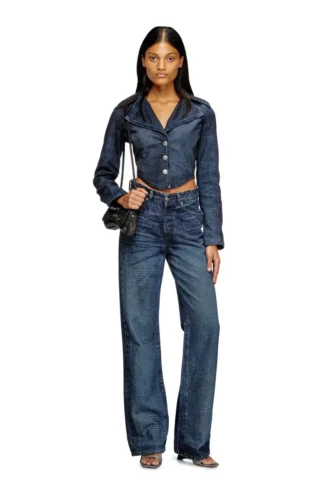 de-ali-s Veste courte en denim Prince de Galles
