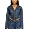 de-ali-s Veste courte en denim Prince de Galles