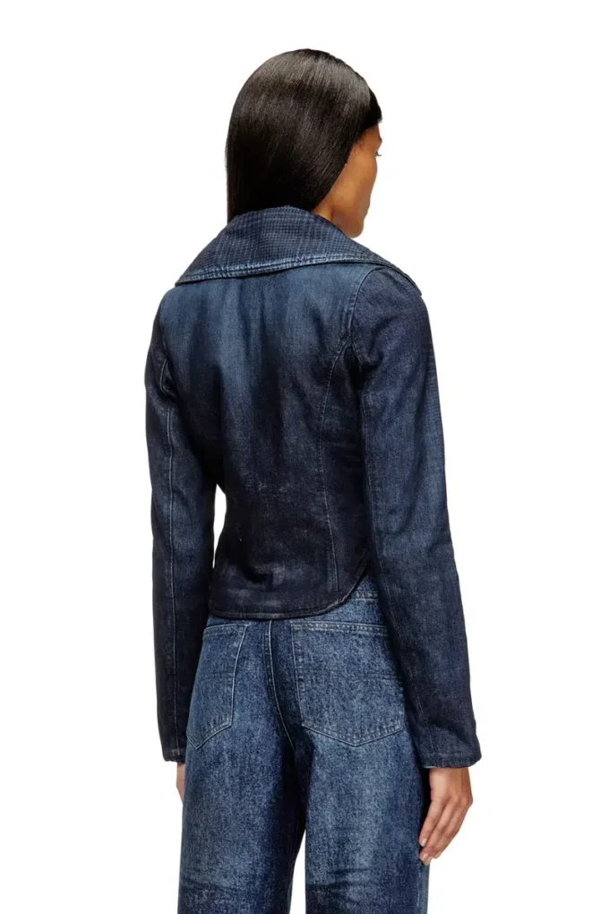 de-ali-s Veste courte en denim Prince de Galles