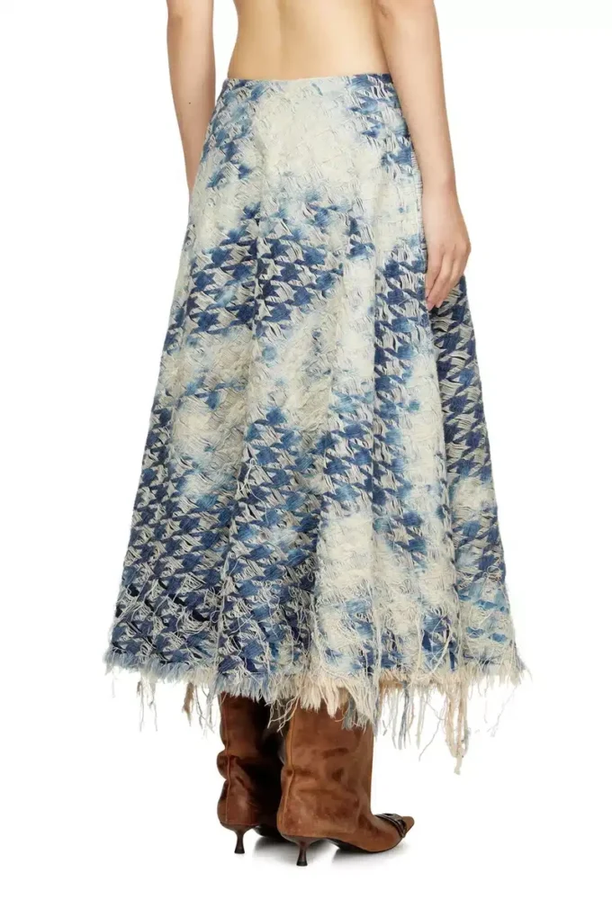 de-annet-fsh1 Jupe midi en denim à motif pied-de-poule