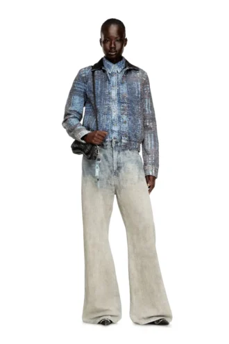 de-ateli-s Veste courte en denim bouclé graphique