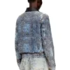 de-ateli-s Veste courte en denim bouclé graphique