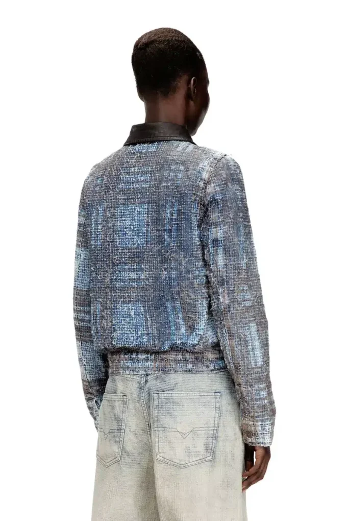 de-ateli-s Veste courte en denim bouclé graphique