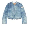 de-calur-fse Veste en denim avec détails zips motard