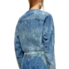 de-calur-fse Veste en denim avec détails zips motard
