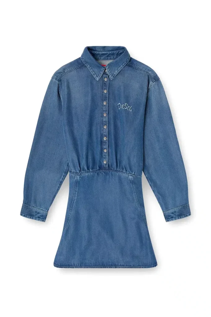 de-drevia-s Robe en denim avec broderie dans le dos
