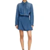 de-drevia-s Robe en denim avec broderie dans le dos