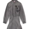 de-drevia-s Robe en denim avec empiècements brodés