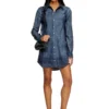 de-eazy dress-s Robe chemise en denim fluide Prince de Galles