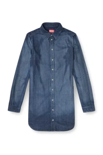 de-eazy dress-s Robe chemise en denim fluide Prince de Galles
