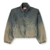de-flower-s Veste zippée en denim fluide dégradé