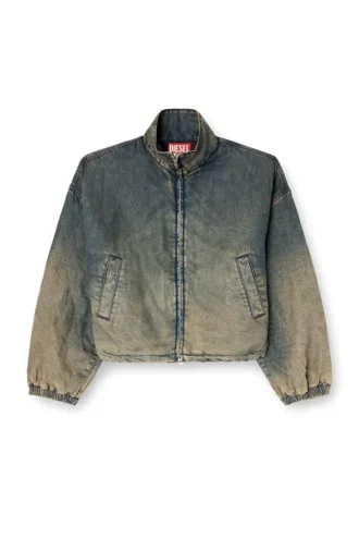 de-flower-s Veste zippée en denim fluide dégradé