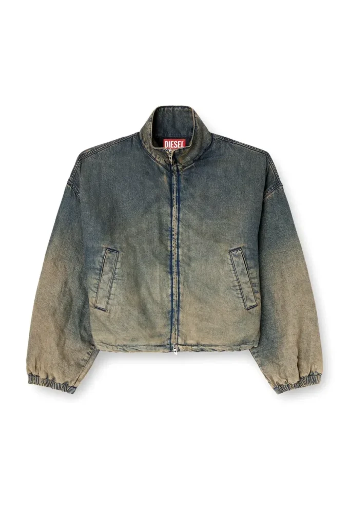 de-flower-s Veste zippée en denim fluide dégradé