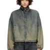 de-flower-s Veste zippée en denim fluide dégradé