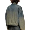 de-flower-s Veste zippée en denim fluide dégradé