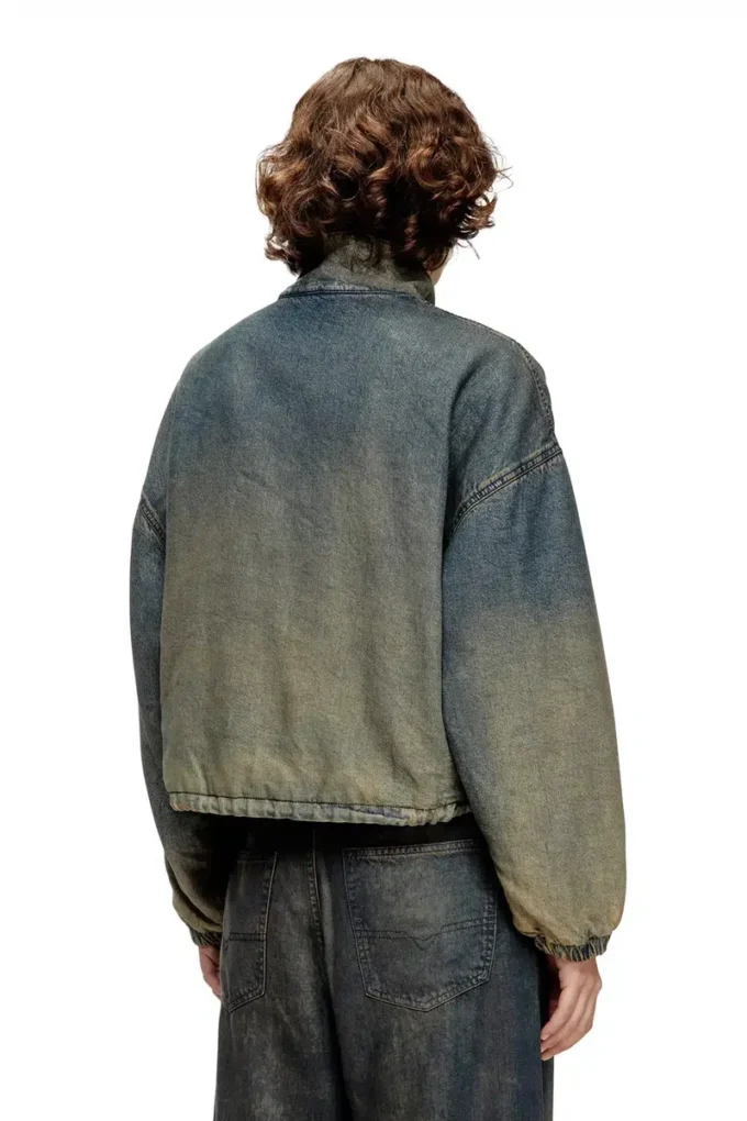 de-flower-s Veste zippée en denim fluide dégradé