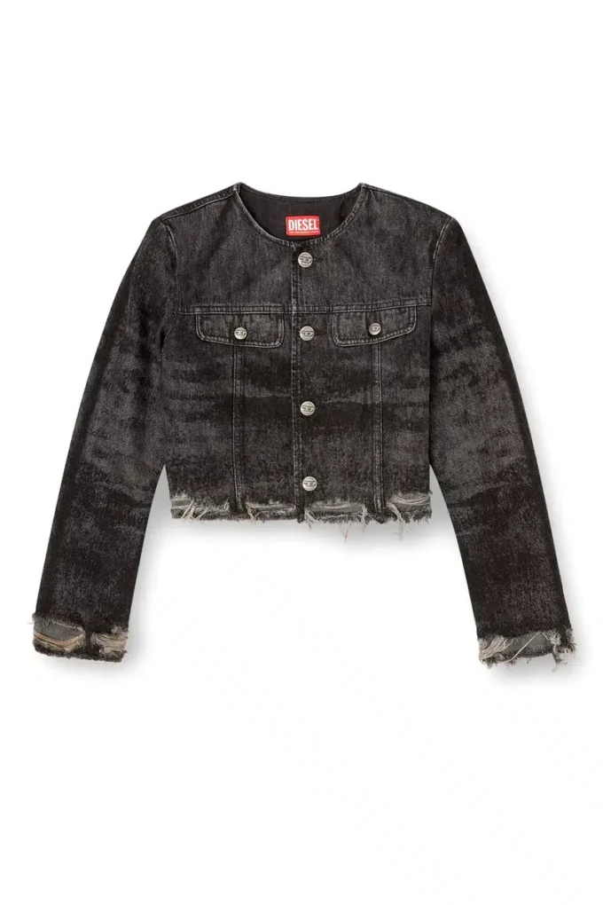 de-graffy-fsh Veste en denim coton-chanvre laserisé