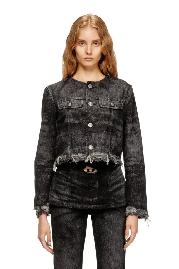 de-graffy-fsh Veste en denim coton-chanvre laserisé