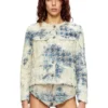 de-grafy-fsh Veste en denim à motif pied-de-poule